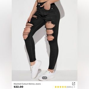 SHEIN washed cutout skinny jeans size small/4